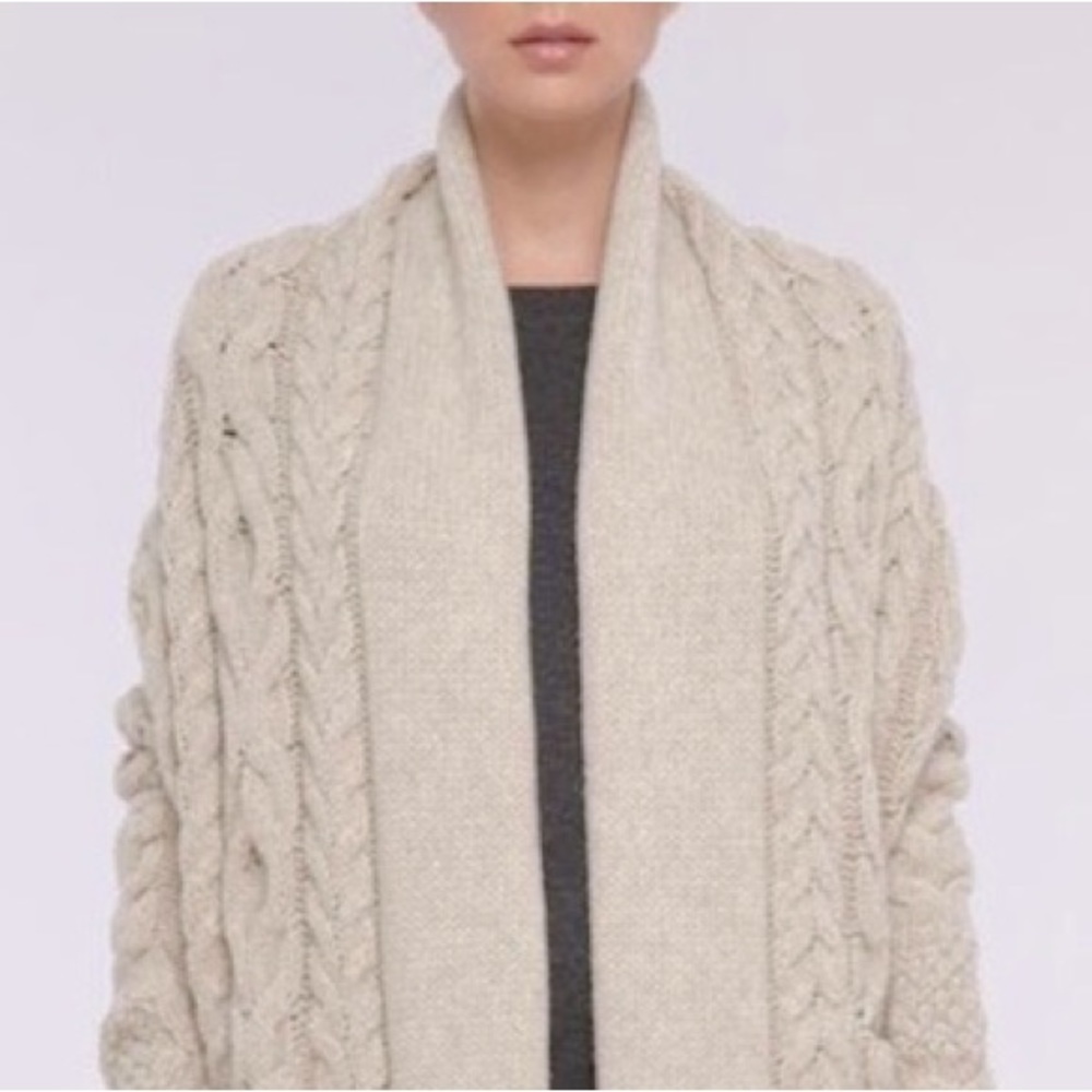 Vince Long Cardigan in Oatmeal - size small